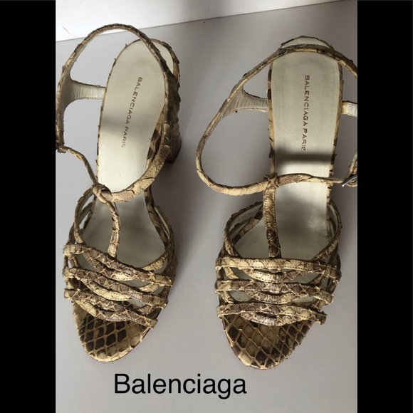 Balenciaga Shoes - Balenciaga Paris snakeskin sandal size 7